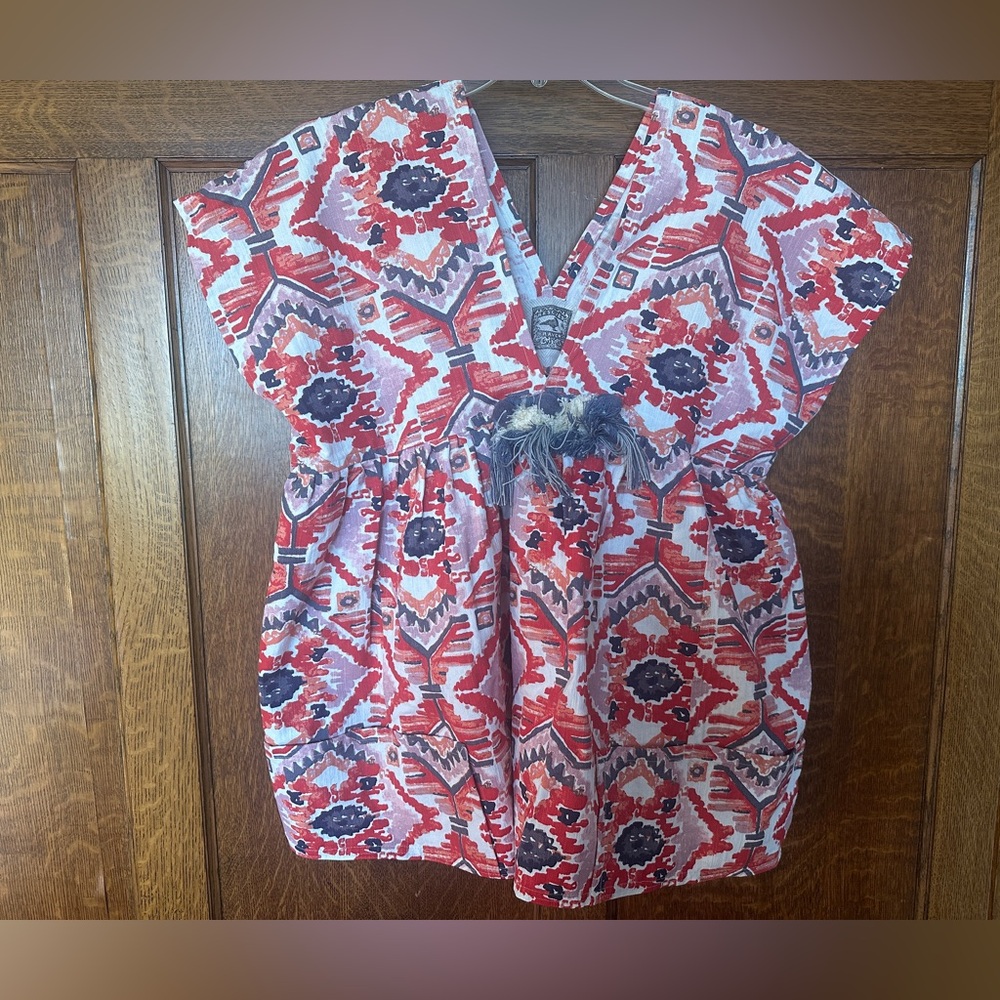 Bespoke Label (Handmade & Upcycled) Linen Vintage Pom Pom Top, Unsized (XL)